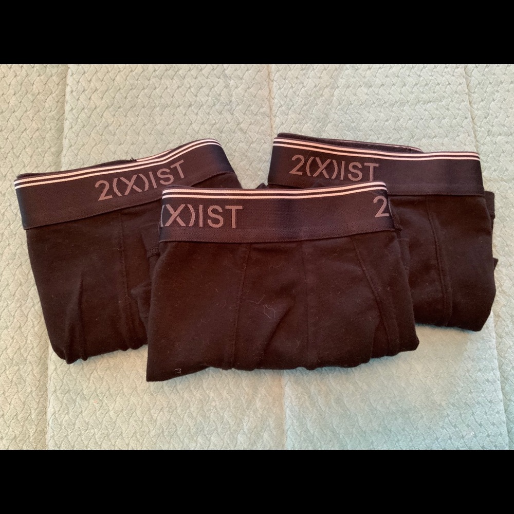 Set of 3 2(X)IST Men’s Black Trunk Briefs